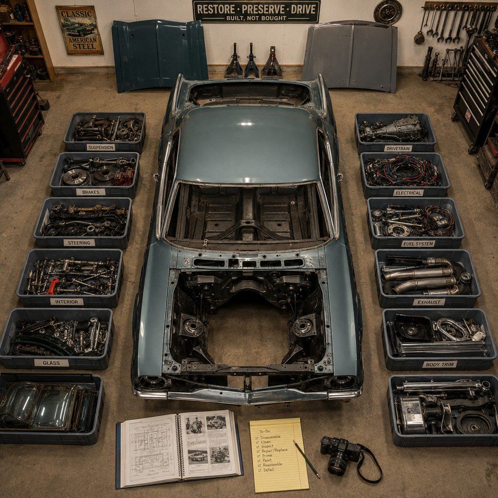 Classic car frame-off restoration